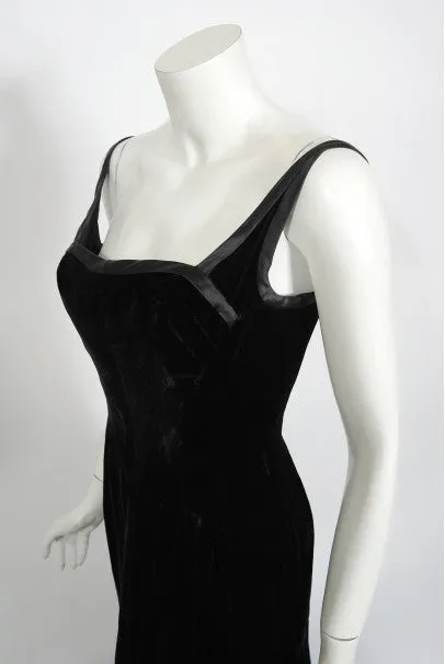 1967 Don Loper Couture For Barbra Streisand Black Hourglass Gown & Hat