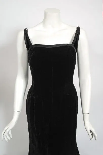 1967 Don Loper Couture For Barbra Streisand Black Hourglass Gown & Hat