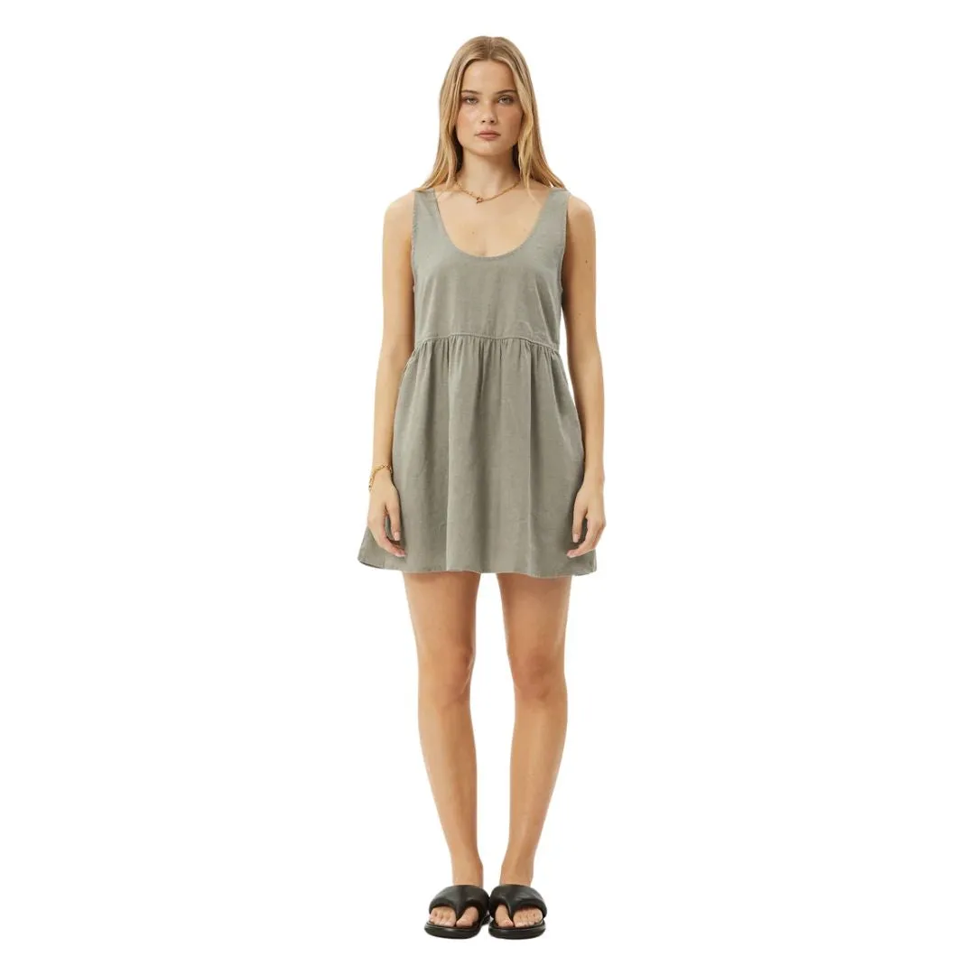 Afends Womens Jesse Hemp Mini Dress - Olive