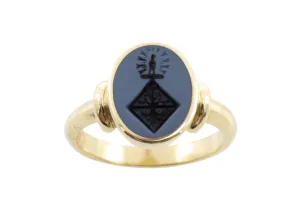 Agate signet ring with intaglio