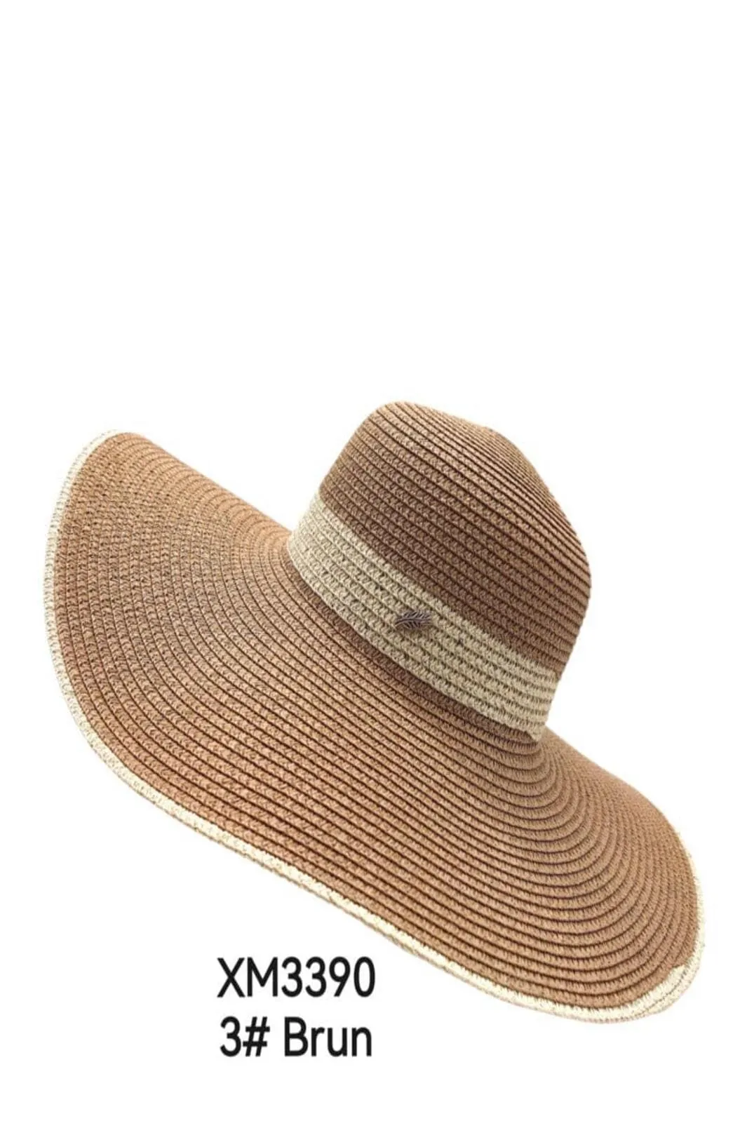 Anobel Copenhagen - Faux Straw Boater Hat With Bow Tie Xm3390 - Brown