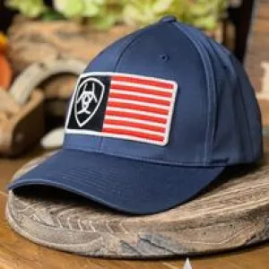 Ariat Logo Flexfit Ball Cap ~ Navy