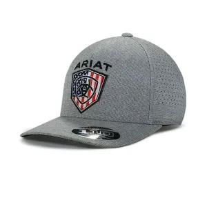 ARIAT USA Flag Shield (Grey) - Ball Cap