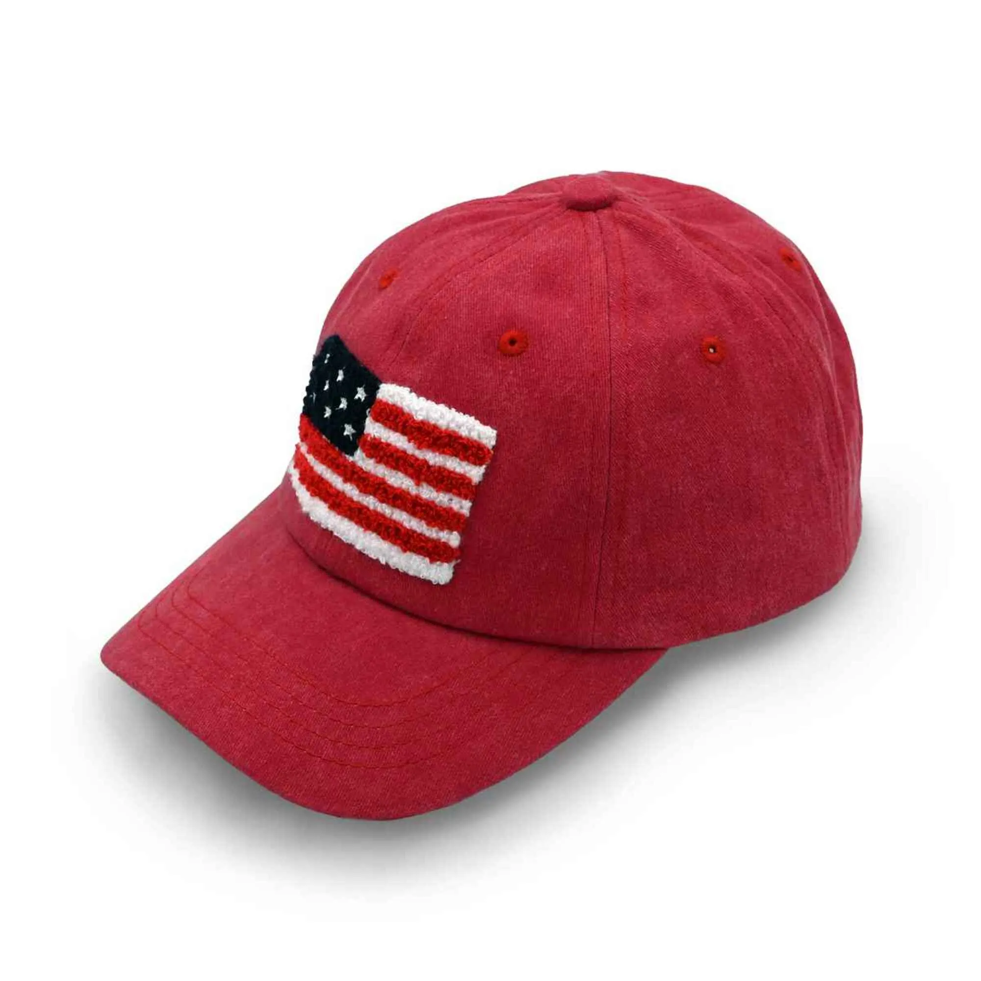 BAB8002 American Flag Chenille Patch Baseball Cap