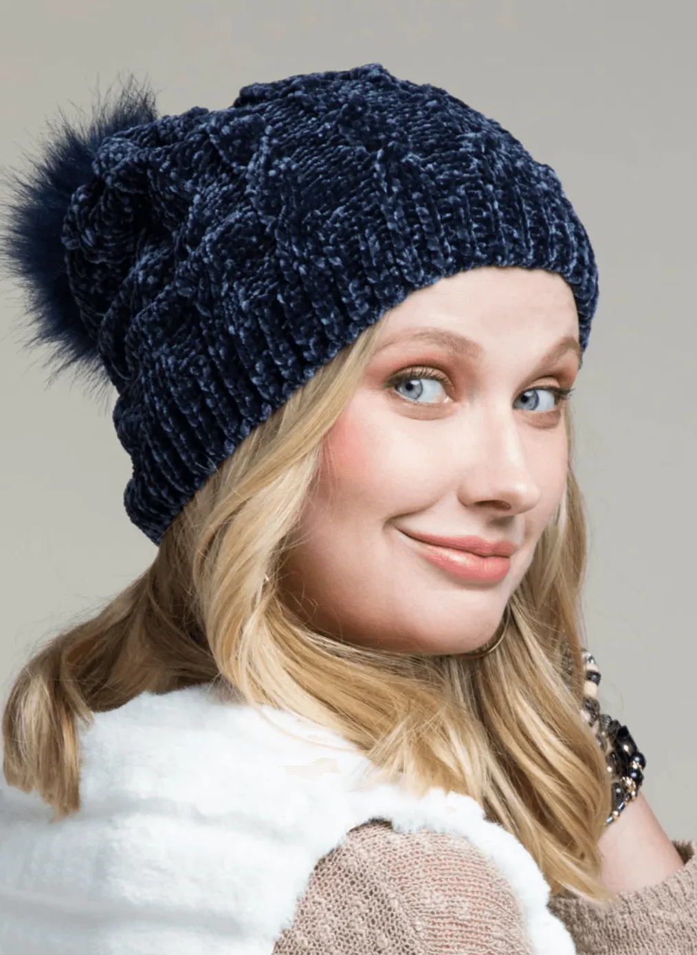 Chenille Soft Cable Knit Beanie Hat in Many Colors One Size 5013