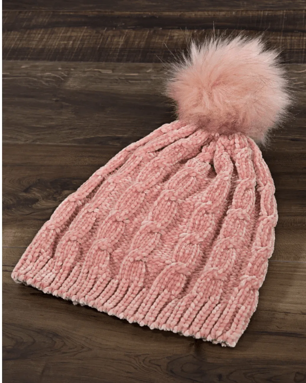 Chenille Soft Cable Knit Beanie Hat in Many Colors One Size 5013