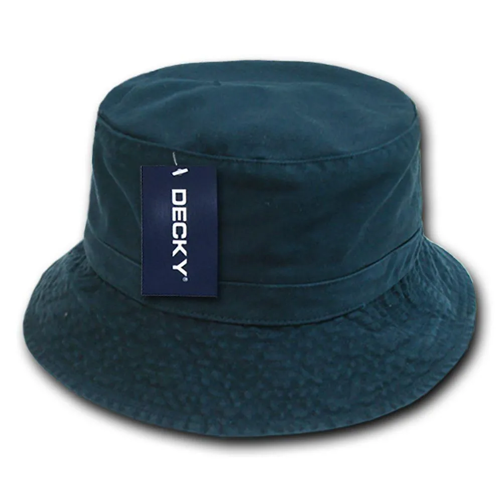 Decky Washed Cotton Twill Fisherman'S Polo Fitted Bucket Chino Hats Caps Unisex