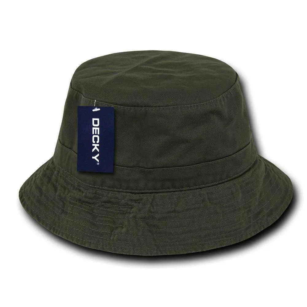 Decky Washed Cotton Twill Fisherman'S Polo Fitted Bucket Chino Hats Caps Unisex