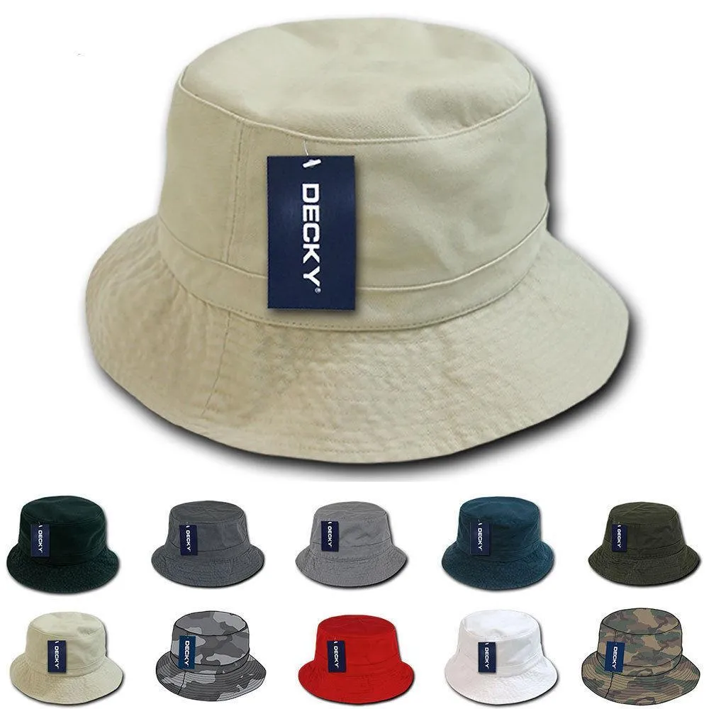 Decky Washed Cotton Twill Fisherman'S Polo Fitted Bucket Chino Hats Caps Unisex