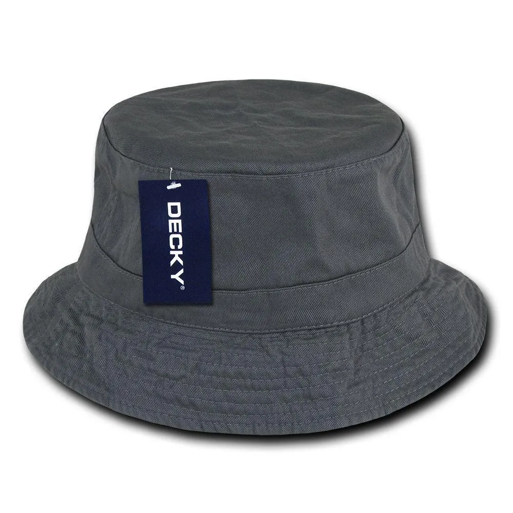 Decky Washed Cotton Twill Fisherman'S Polo Fitted Bucket Chino Hats Caps Unisex