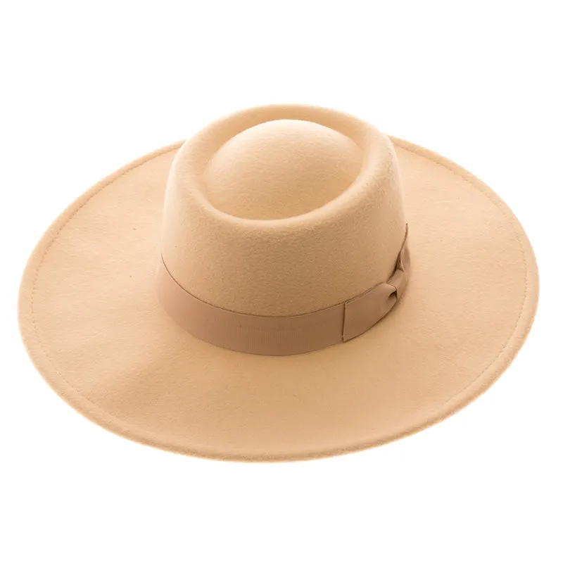 DNMC - Large Brim Vegan Felt Boater Hat