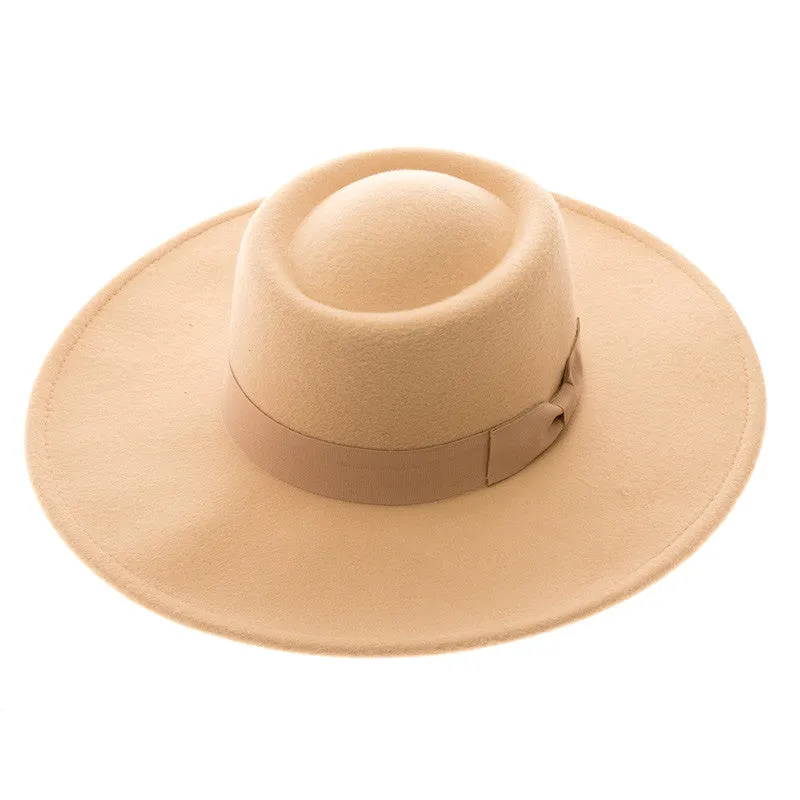 DNMC - Large Brim Vegan Felt Boater Hat