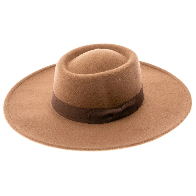 DNMC - Large Brim Vegan Felt Boater Hat