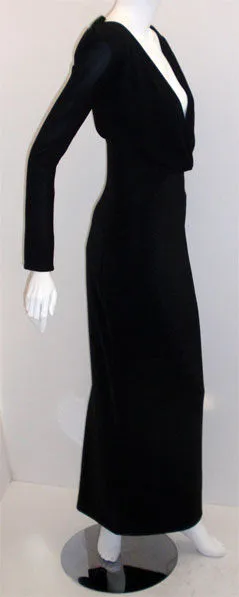 GIANNI VERSACE 1996 Black Couture Gown with Drape Front, Provenance Courtney Love