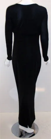 GIANNI VERSACE 1996 Black Couture Gown with Drape Front, Provenance Courtney Love