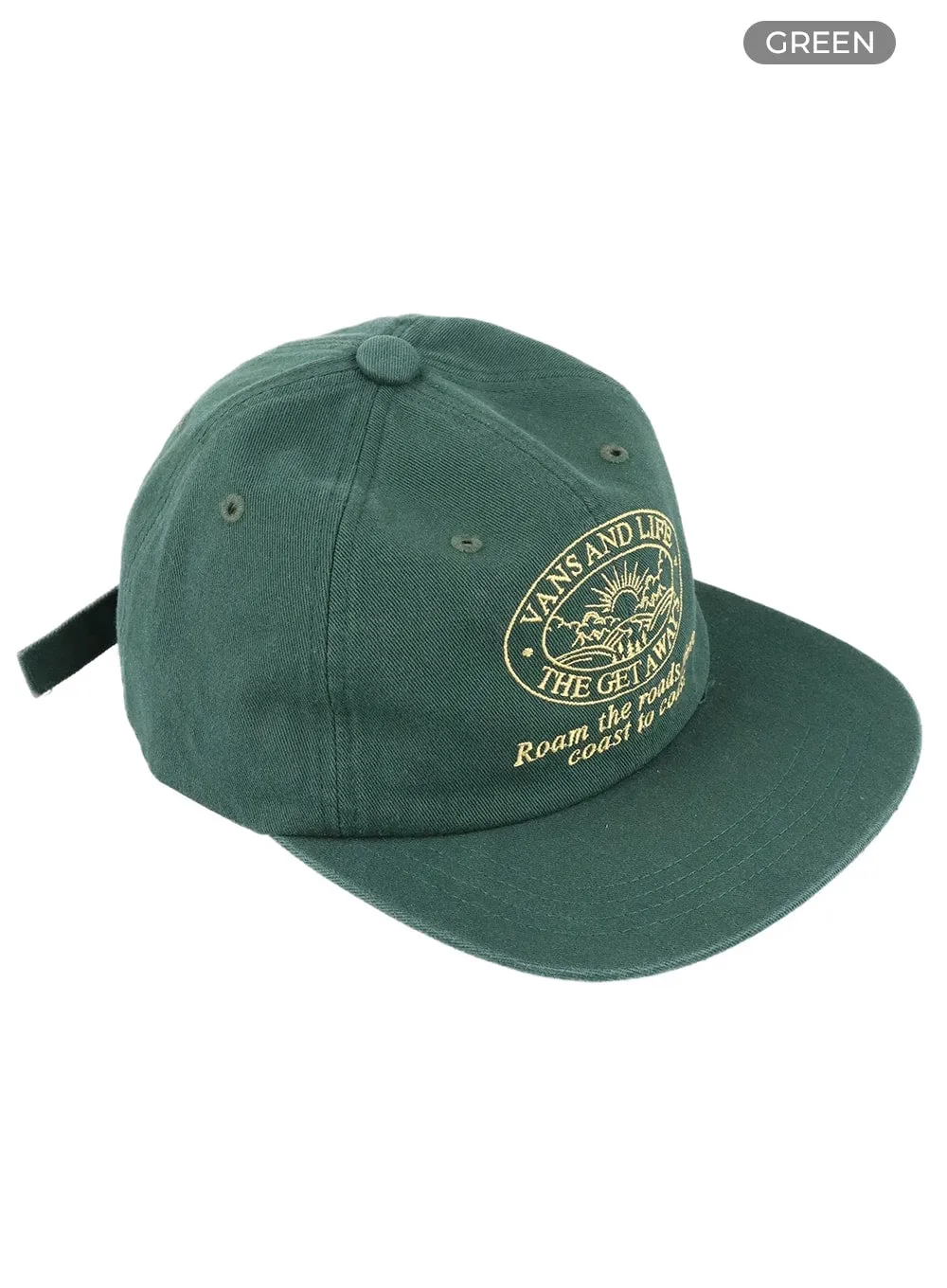 Graphic Lettering Flat Brim Cap CM418