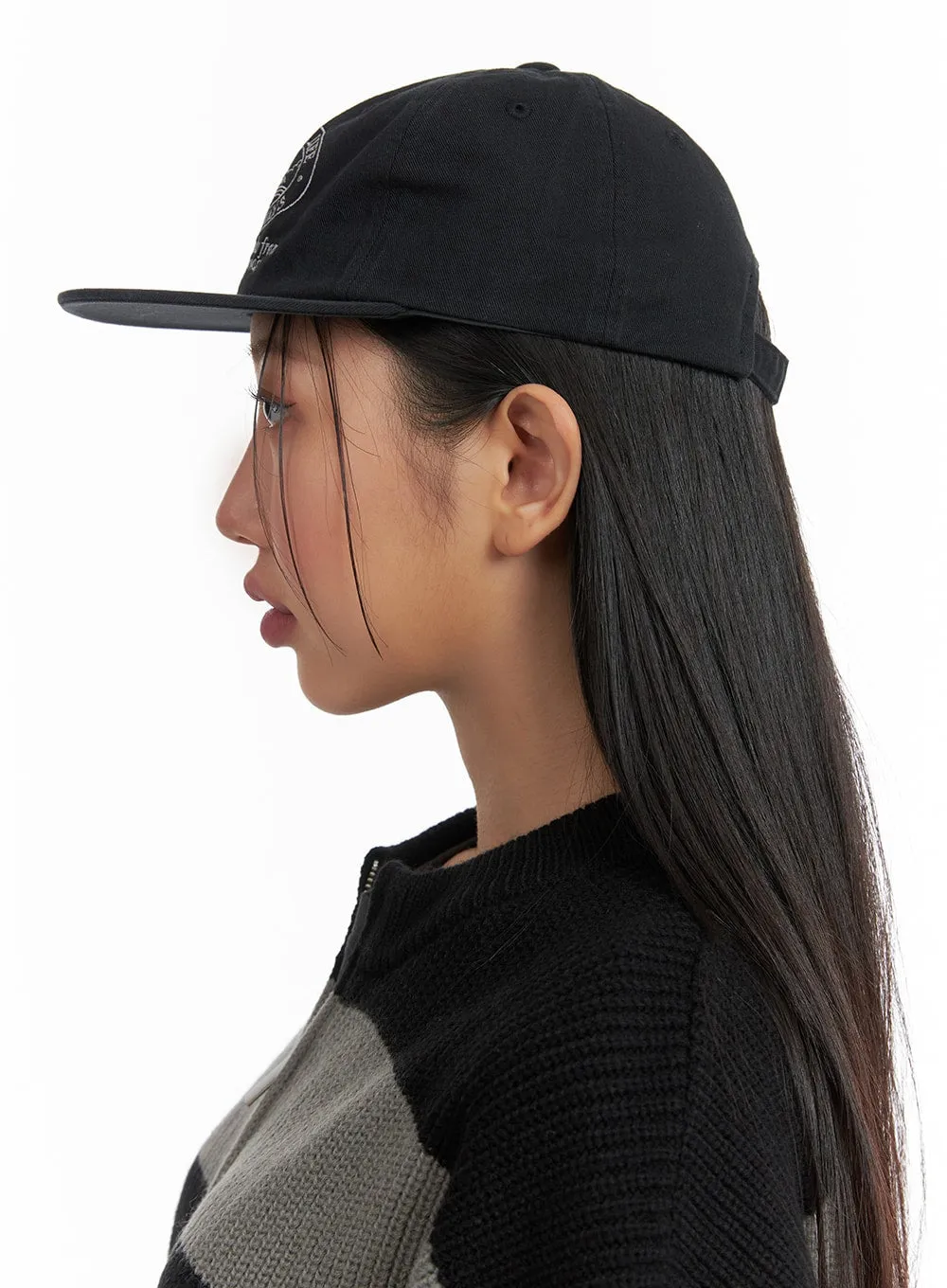 Graphic Lettering Flat Brim Cap CM418