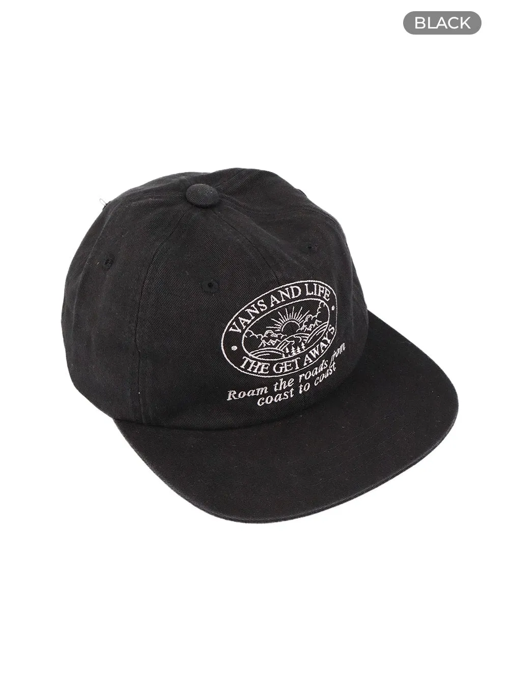 Graphic Lettering Flat Brim Cap CM418