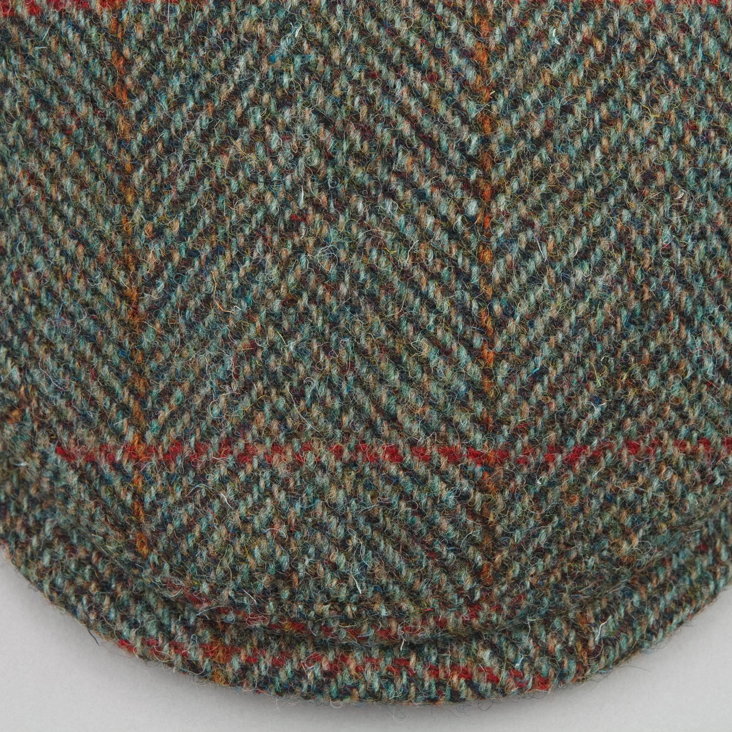 Harris Tweed Flat Cap in green check