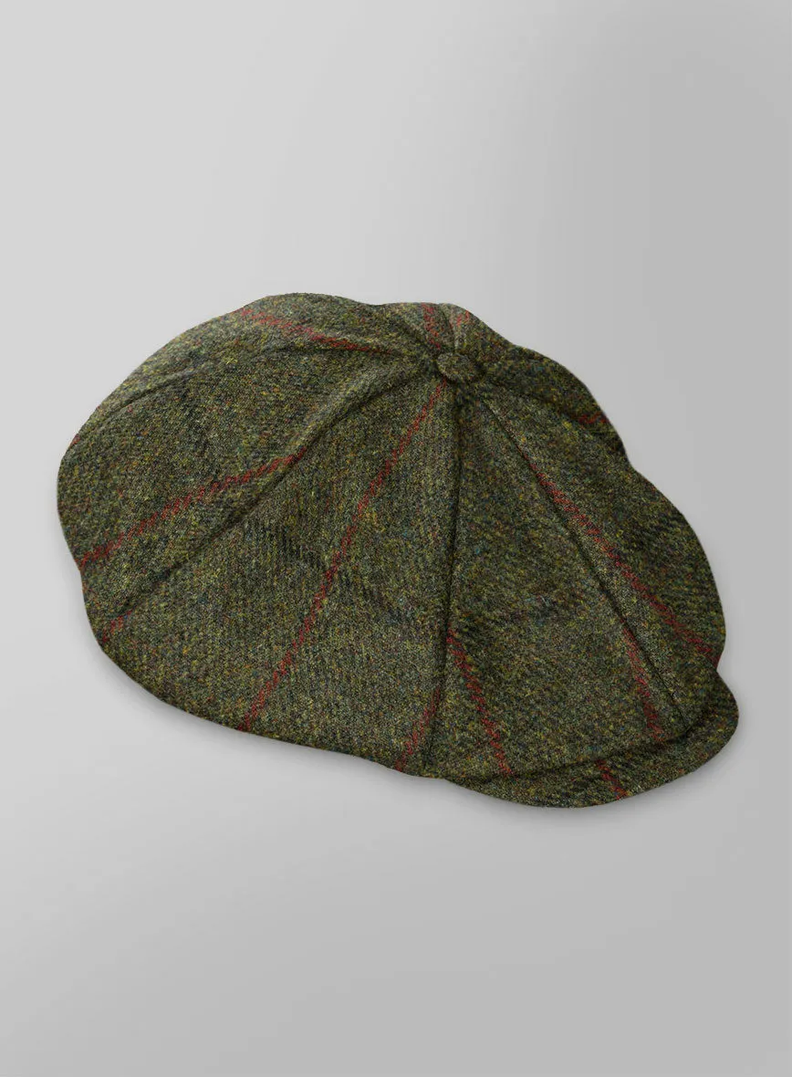 Harris Tweed Seaforth Green Newsboy Cap