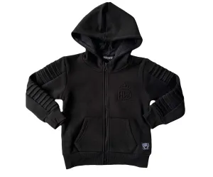 Henley Zipper Kids Black Hoodie