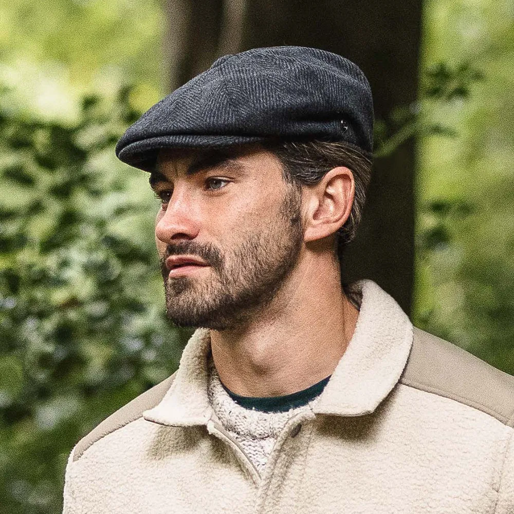 Herringbone Newsboy Cap Charcoal Wholesale Pack