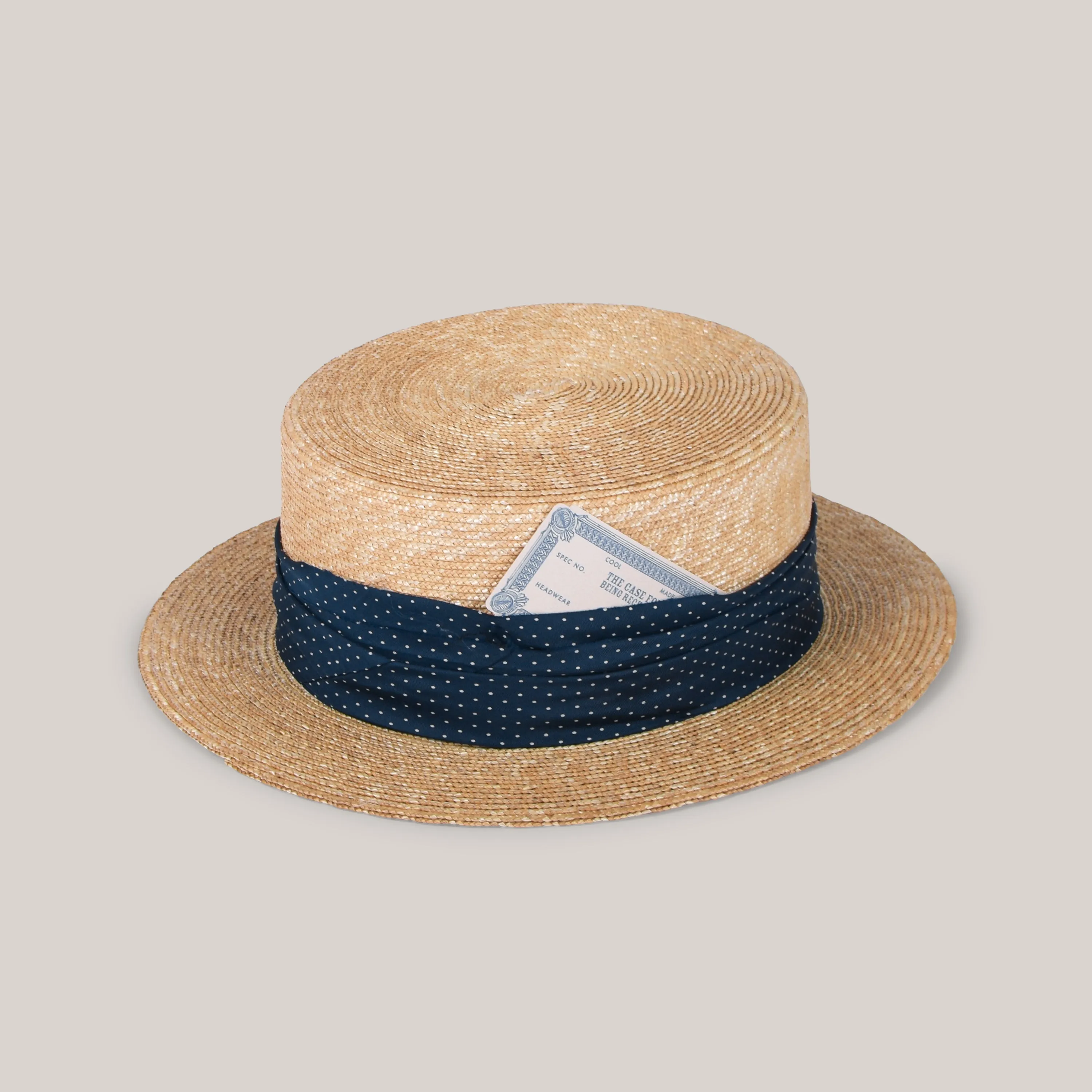 H.W. DOG & CO. BOATER - NAVY/WHITE SPOT