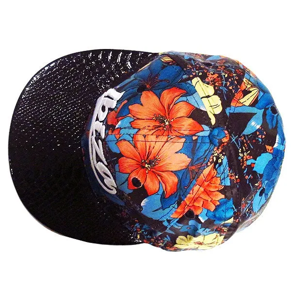 Ibiza Red Flowers Snapback Cap