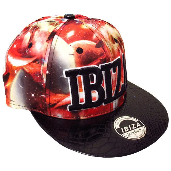 Ibiza Red Planets Snapback Cap