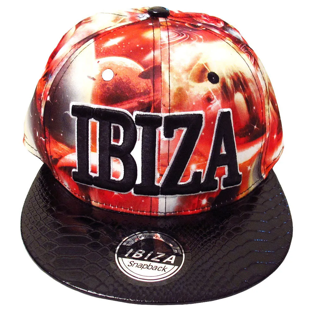 Ibiza Red Planets Snapback Cap