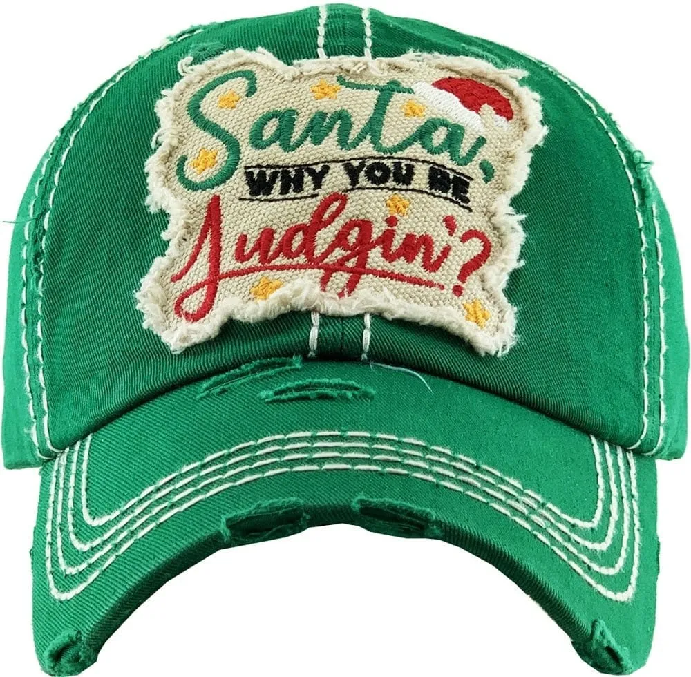 KBV1349 "Santa Why You Be Judgin'?" Vintage Washed Baseball Cap