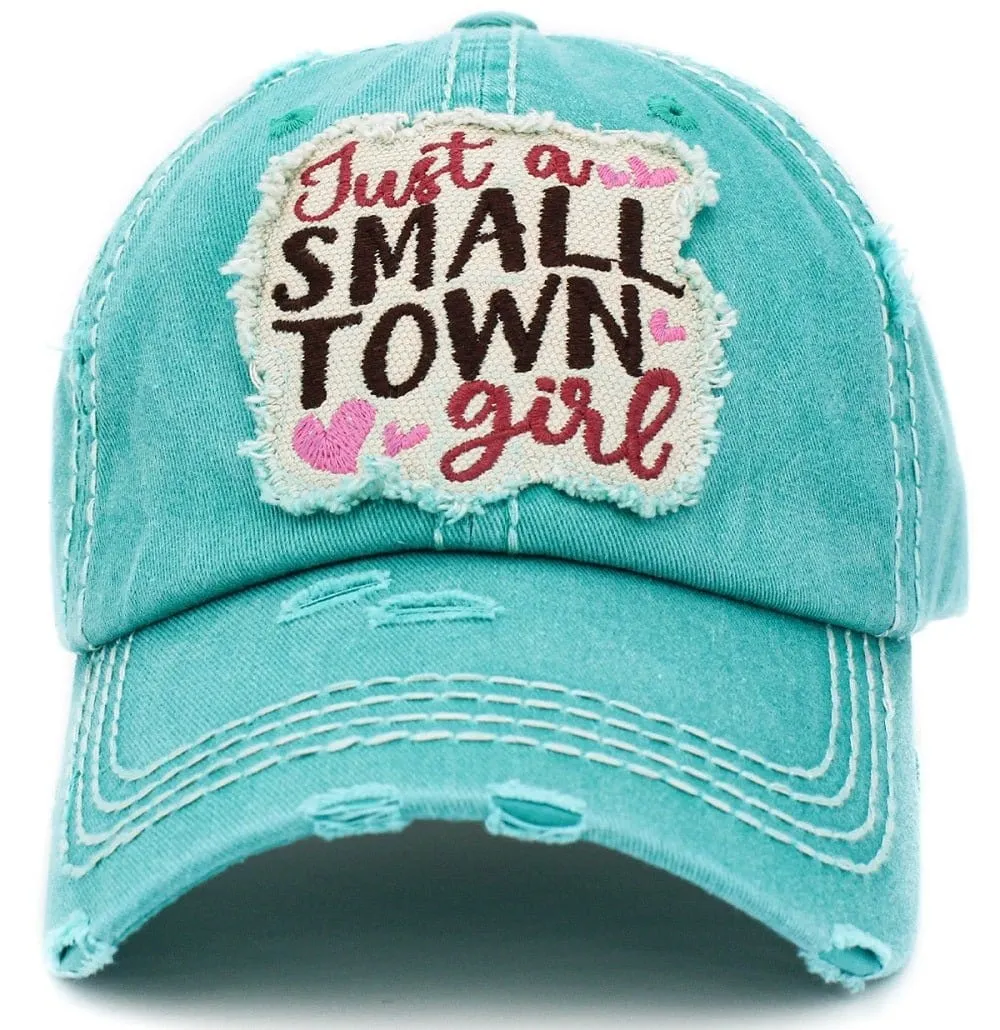 KBV1392 "Just A Small Town Girl" Vintage Washed Baseball Cap