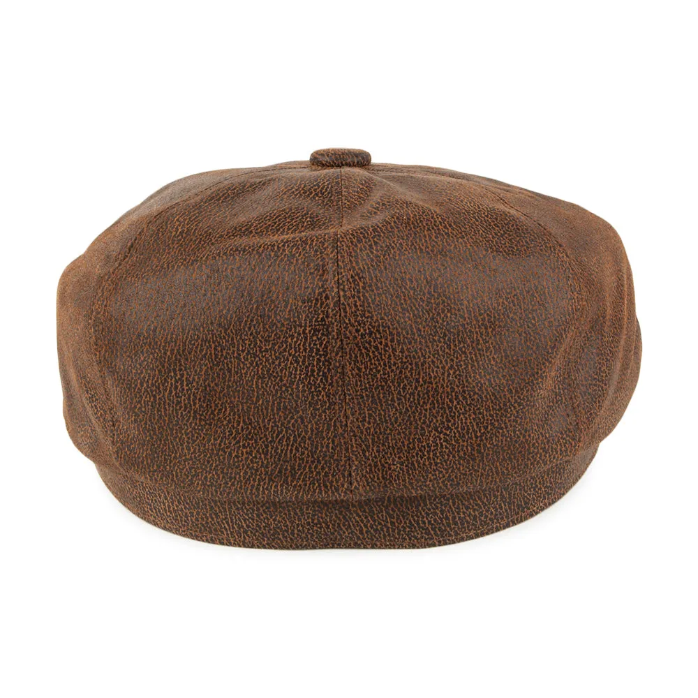 Leather Newsboy Cap Brown Wholesale Pack