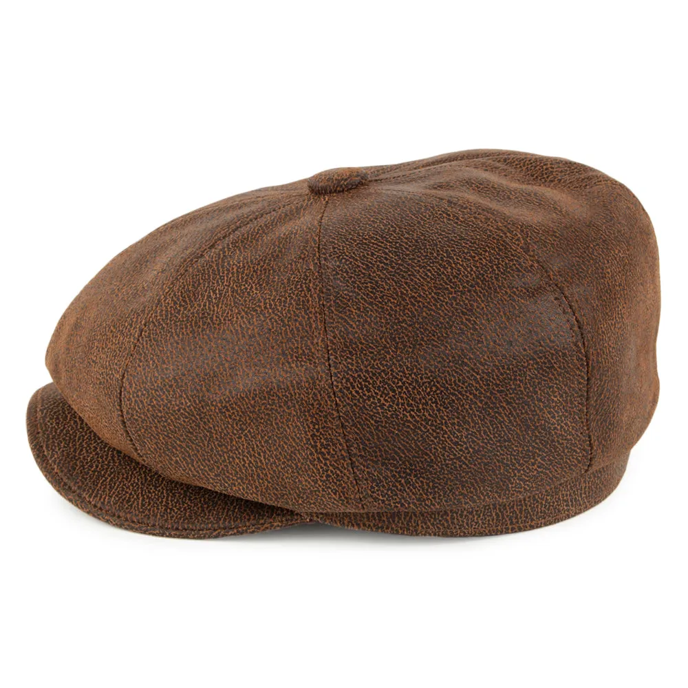 Leather Newsboy Cap Brown Wholesale Pack