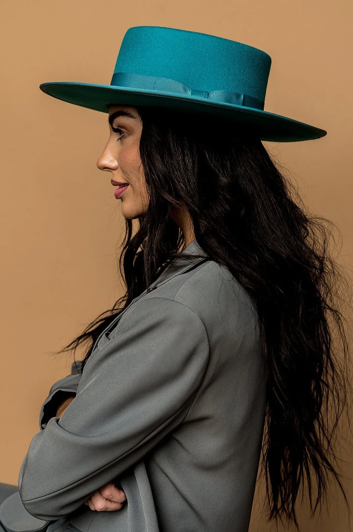 Lola Stiff Brim Hat in Electric Blue