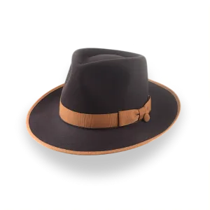 Luxury Teardrop Fedora in Chocolate Beaver Fur Felt | The Caesar