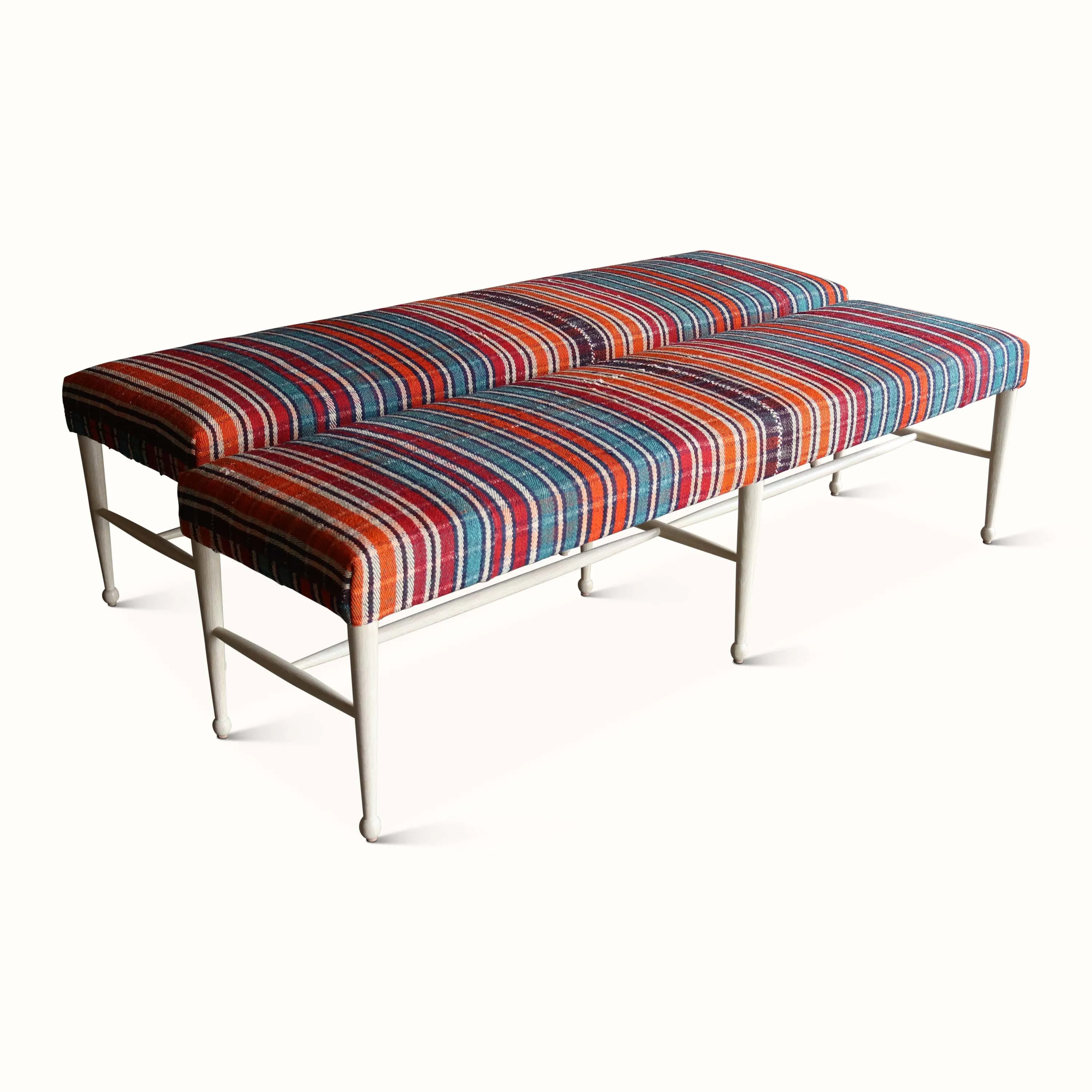 Madison Bench in a Vintage Persian Jajim Kilim