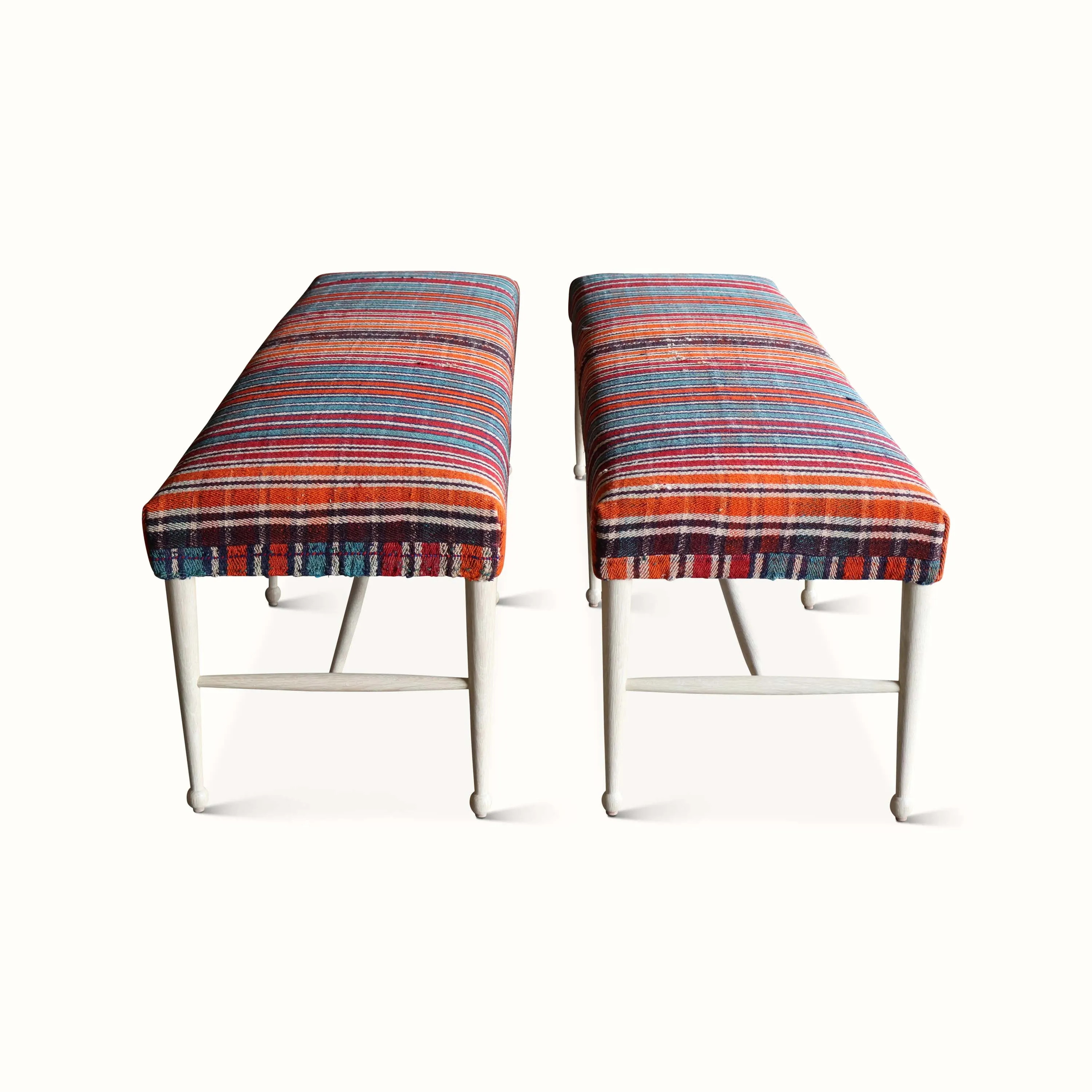 Madison Bench in a Vintage Persian Jajim Kilim