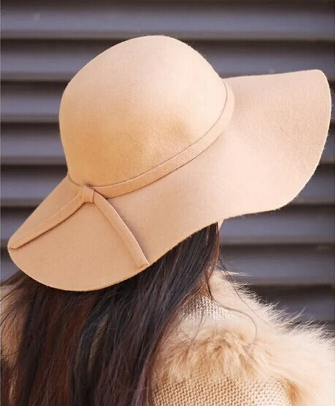 Magik Vintage Women Wide Brim Floppy Warm Wool-look/effect Hat Trilby Bowler Cap