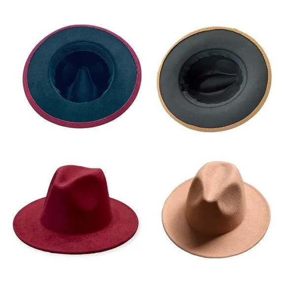 Maroon Two Tone Fedora Hat