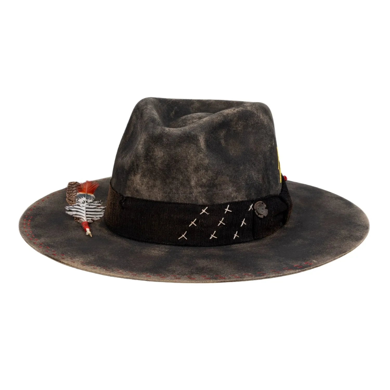 Maverick - Handcrafted Paint-Sprayed Distressed Vintage Fedora Hat