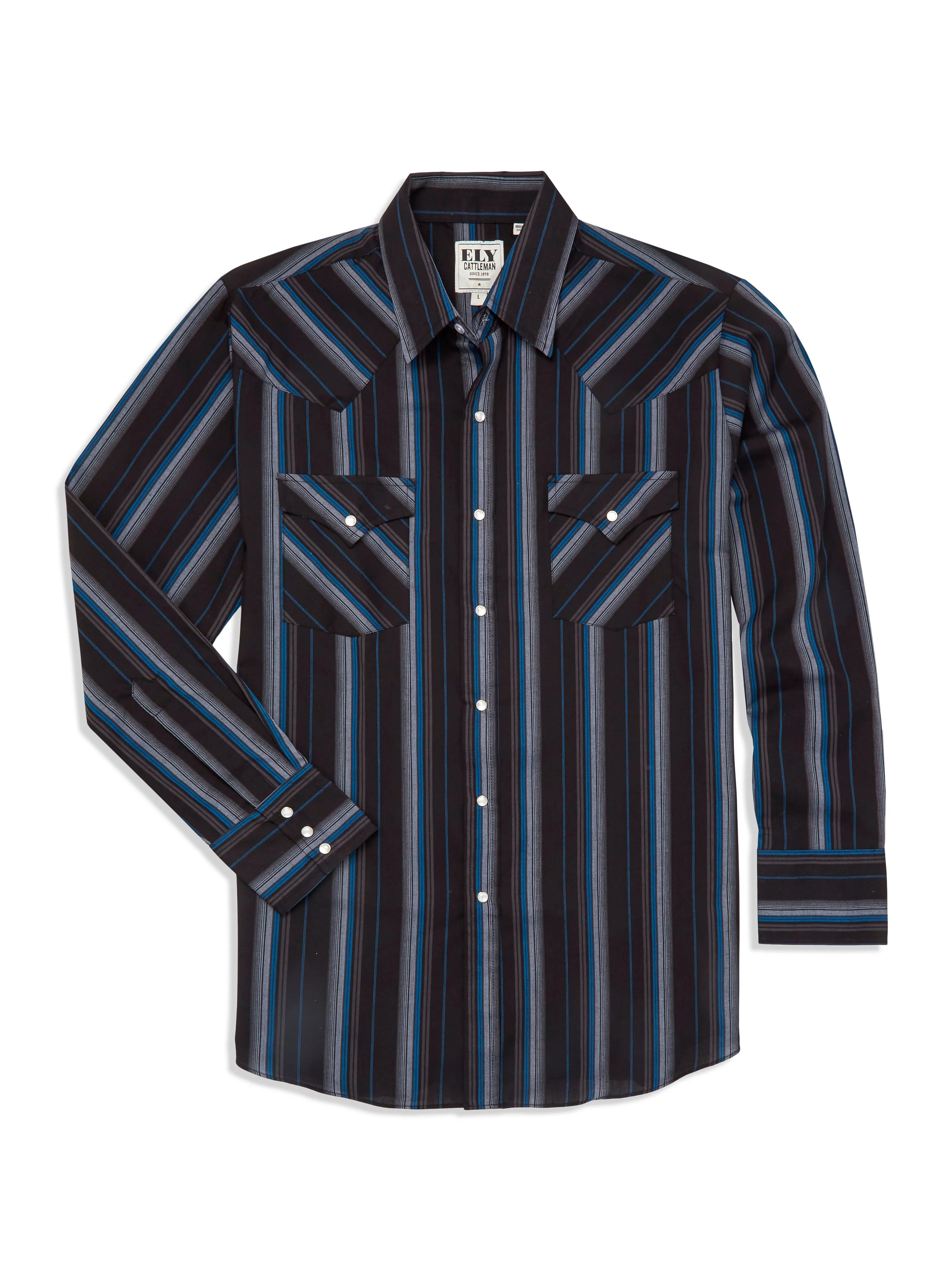 Men's Ely Cattleman Long Sleeve Stripe Western Snap Shirt