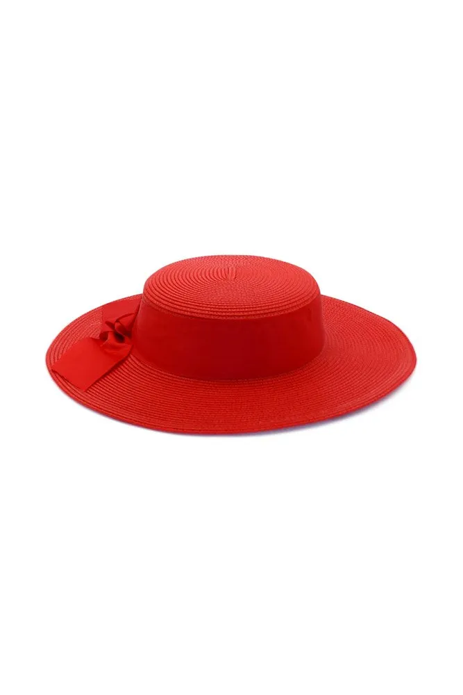 MORGAN & TAYLOR Clarke Boater Hat (Red)