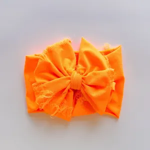 Neon Orange Distressed Headwrap