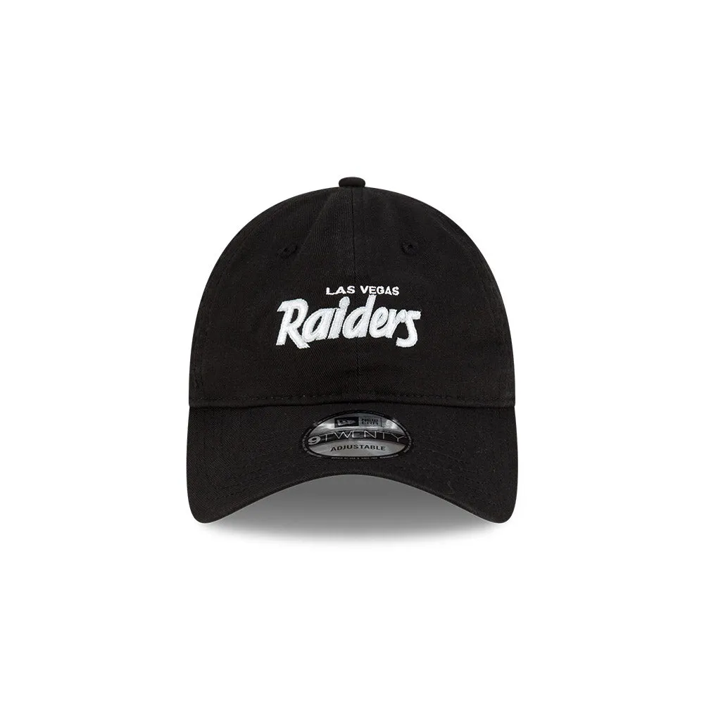 New Era Las Vegas Raiders NFL Games Washed Script Black 9TWENTY Adjustable Cap