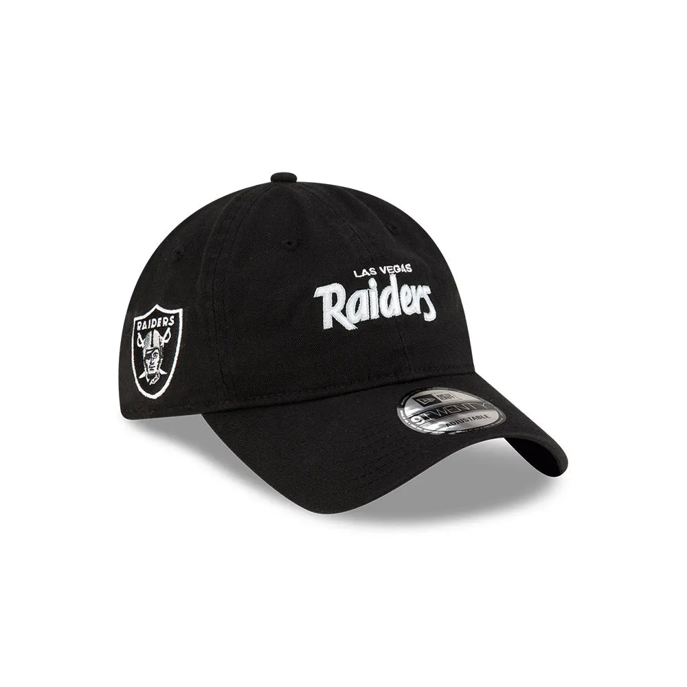 New Era Las Vegas Raiders NFL Games Washed Script Black 9TWENTY Adjustable Cap