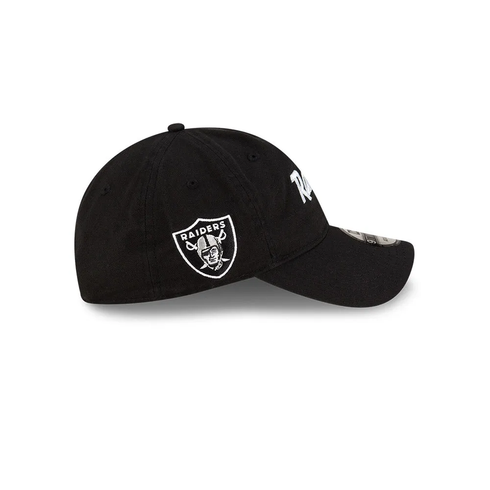 New Era Las Vegas Raiders NFL Games Washed Script Black 9TWENTY Adjustable Cap