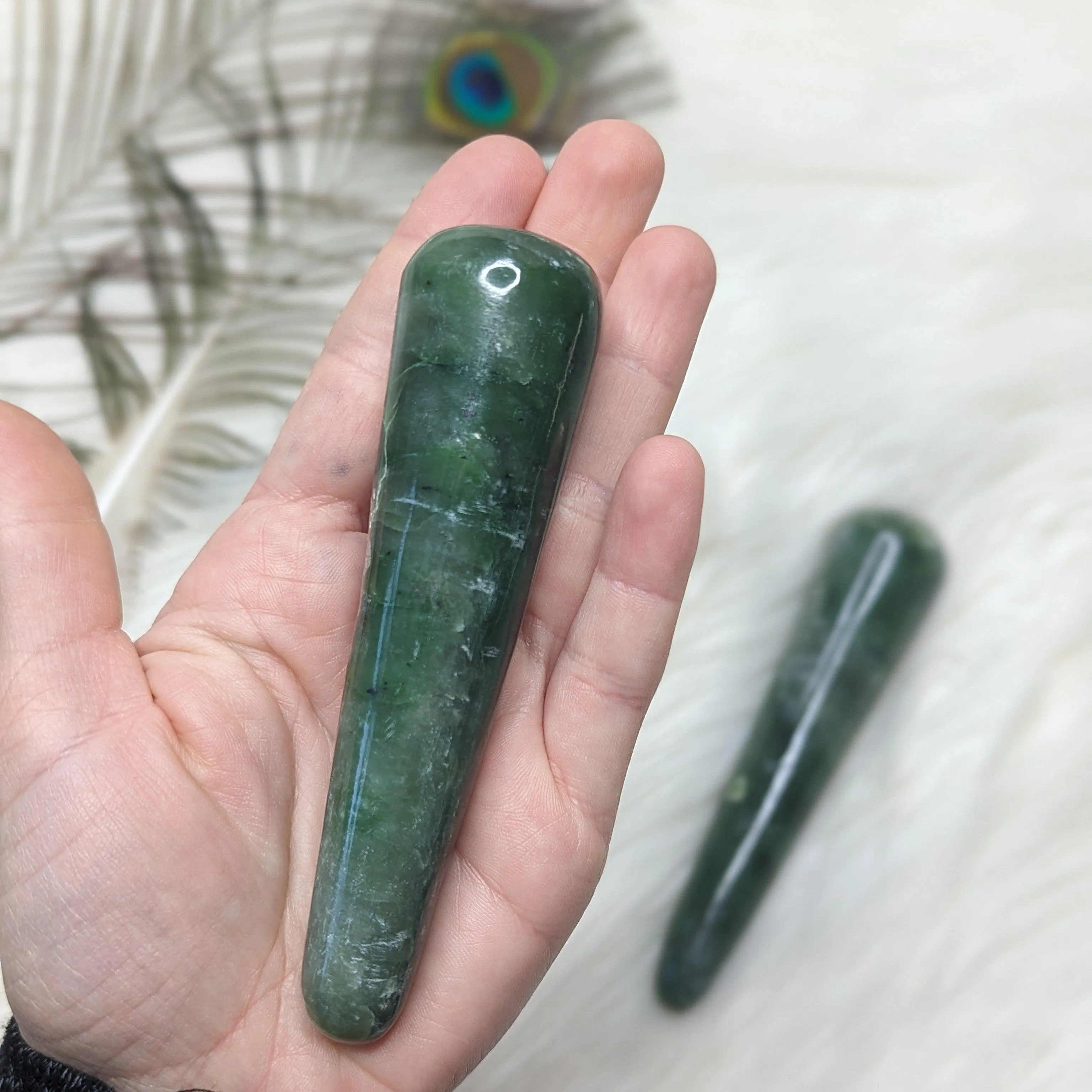 One Large Nepherite Jade Wand Carving ~ IDEAL FOR MASSAGE!