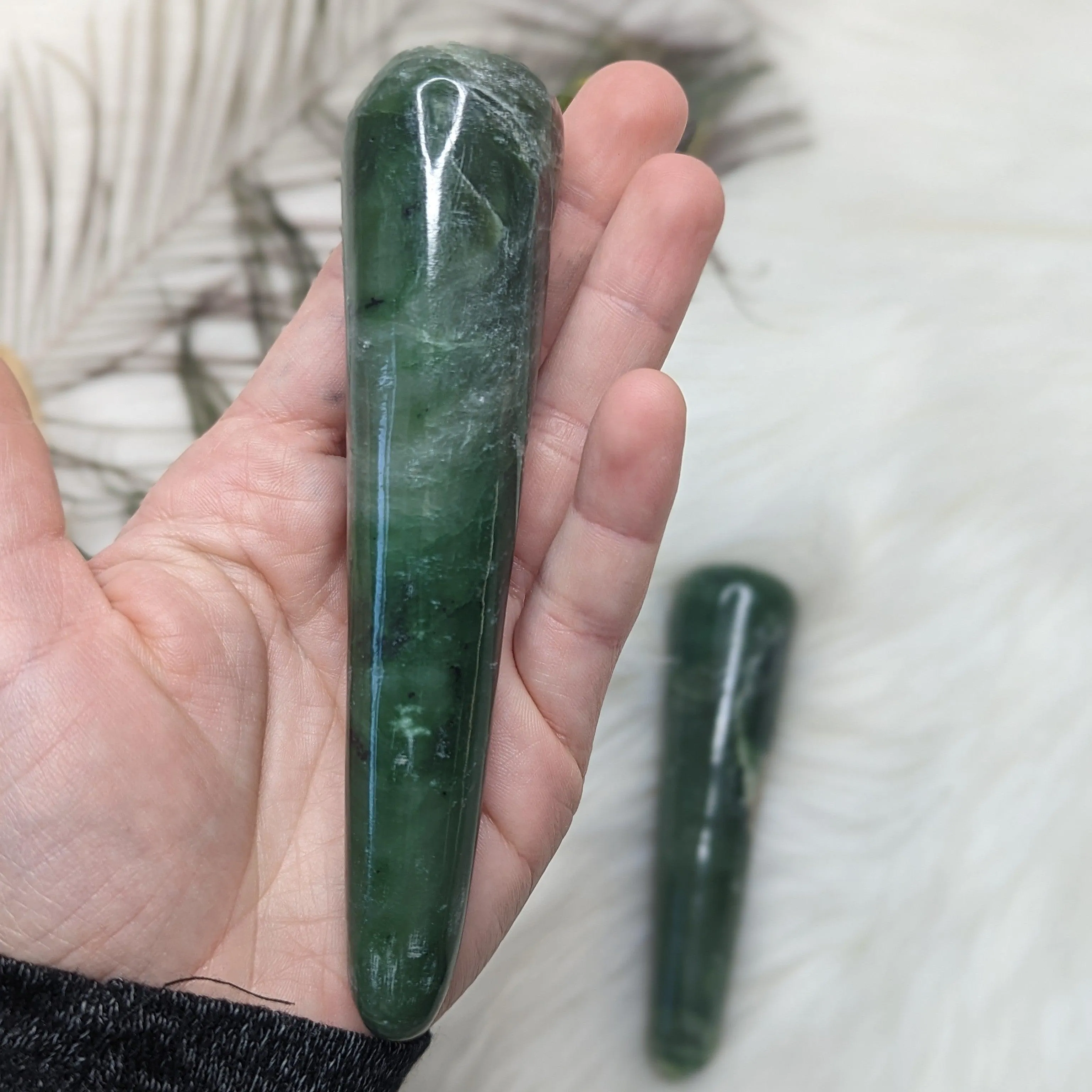 One Large Nepherite Jade Wand Carving ~ IDEAL FOR MASSAGE!