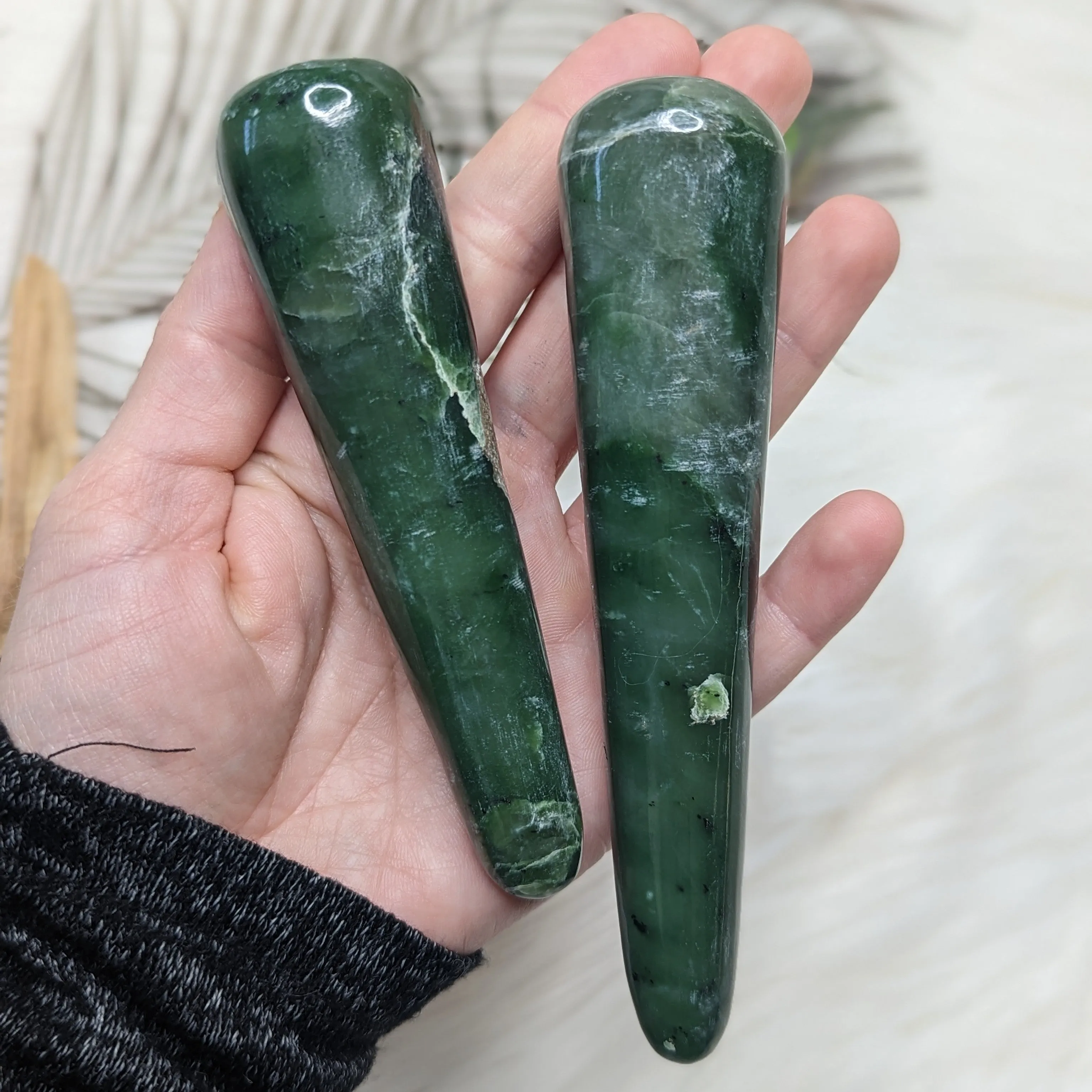 One Large Nepherite Jade Wand Carving ~ IDEAL FOR MASSAGE!